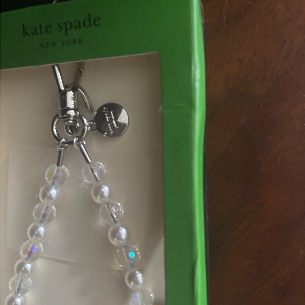 Kate Spade White and Clear Beaded Phone Charm - Picture 2 of 2